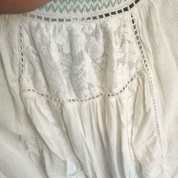 Boho Me White Embroided Blouse M - Picture 8 of 8